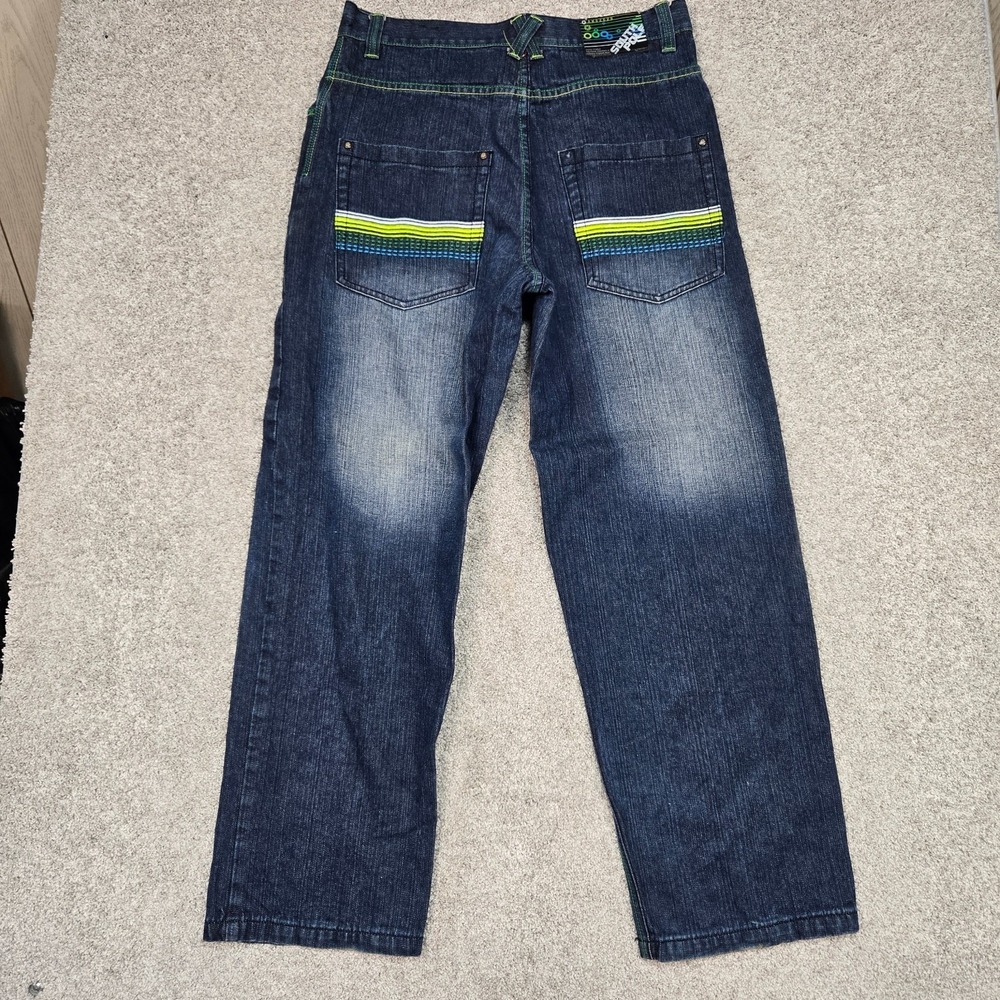 Southpole Jeans Mens 34x31 Baggy colorful stitched pockets Y2K